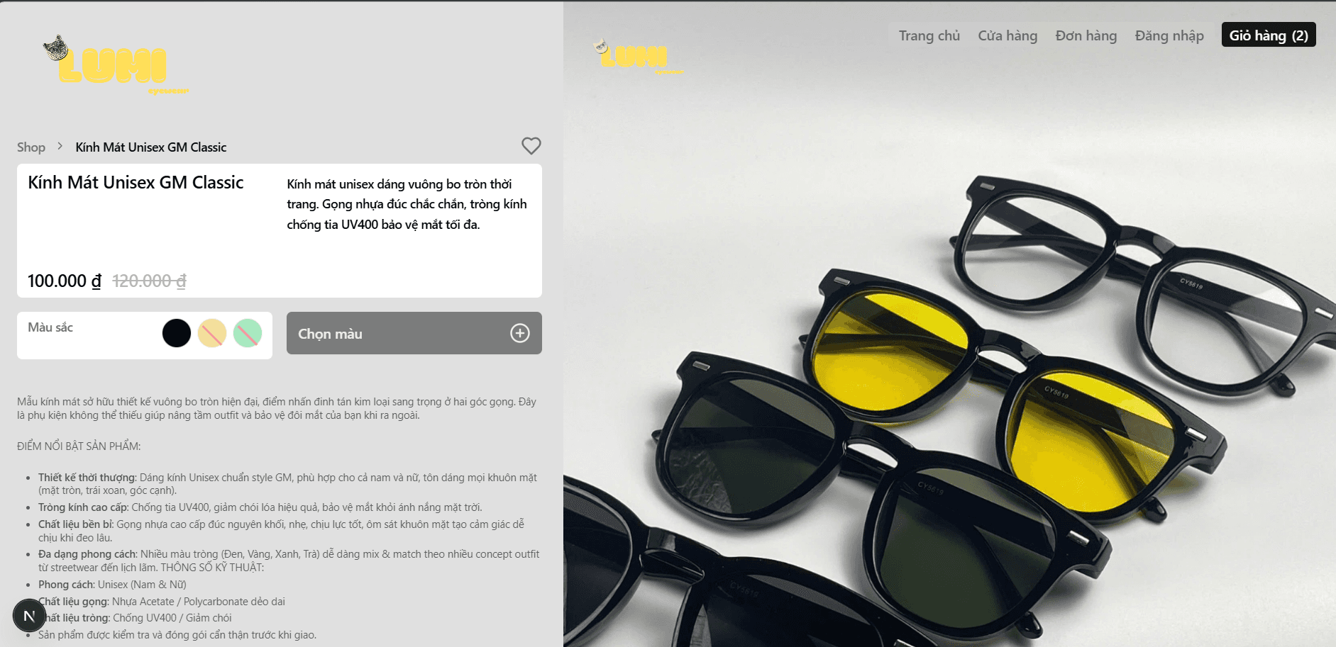 Ảnh chụp màn hình LUMIweb E-commerce