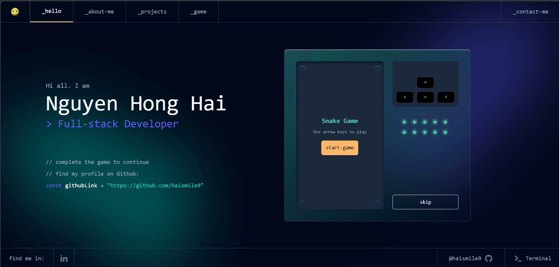 Ảnh chụp màn hình Portfolio